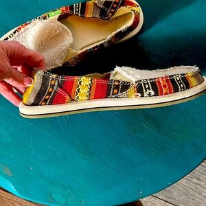 Sanuk Aztec Print Slip On flats